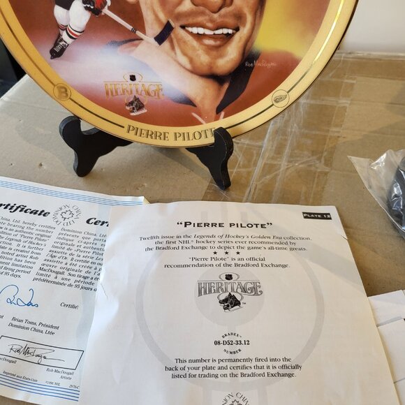 Heritage Legends of Hockey PIERRE PILOTE LTD Edition Plate Bradford Exchange GUC - Picture 3 of 7